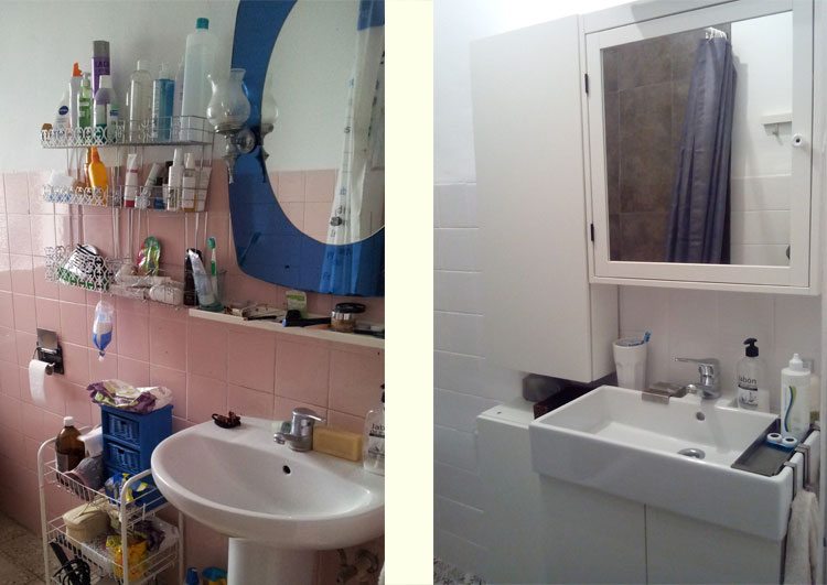 También puse una luz encima del espejo para verme bien al maquillarme